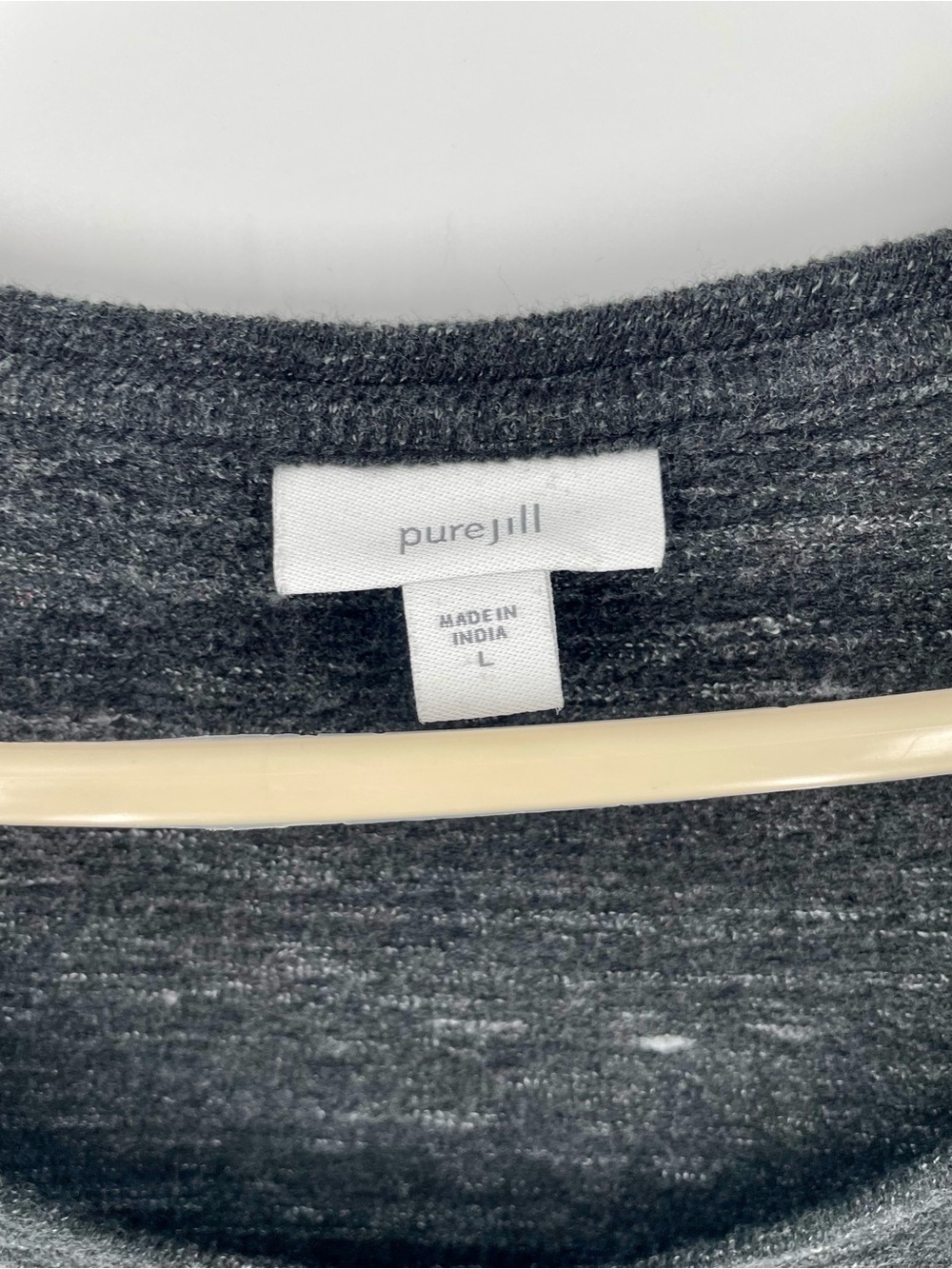 Pure Jill Black Grey Heathered Pockets Short Sleeve Tee Shirt Dress Cover Up - Picture 3 of 10